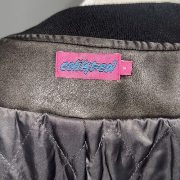 Edikted Black Bomber Jacket with Stand-Up Collar and Relaxed Fit - Picture 4 of 6